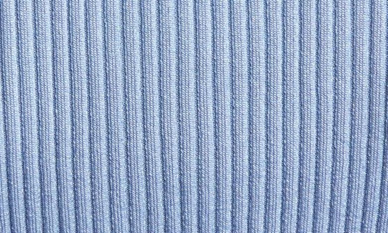 Shop Zimmermann Metallic Rib Polo Sweater In Denim Blue