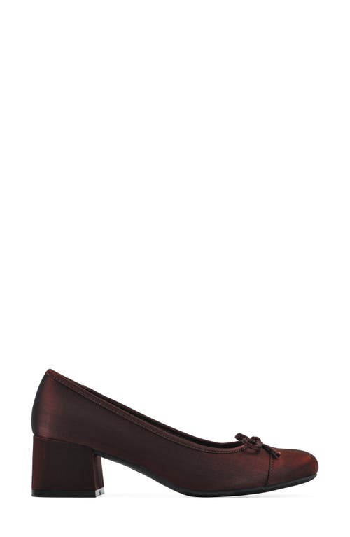 Cliffs By White Mountain Lately Round Toe Pump In Merlot Shimmer Fabric