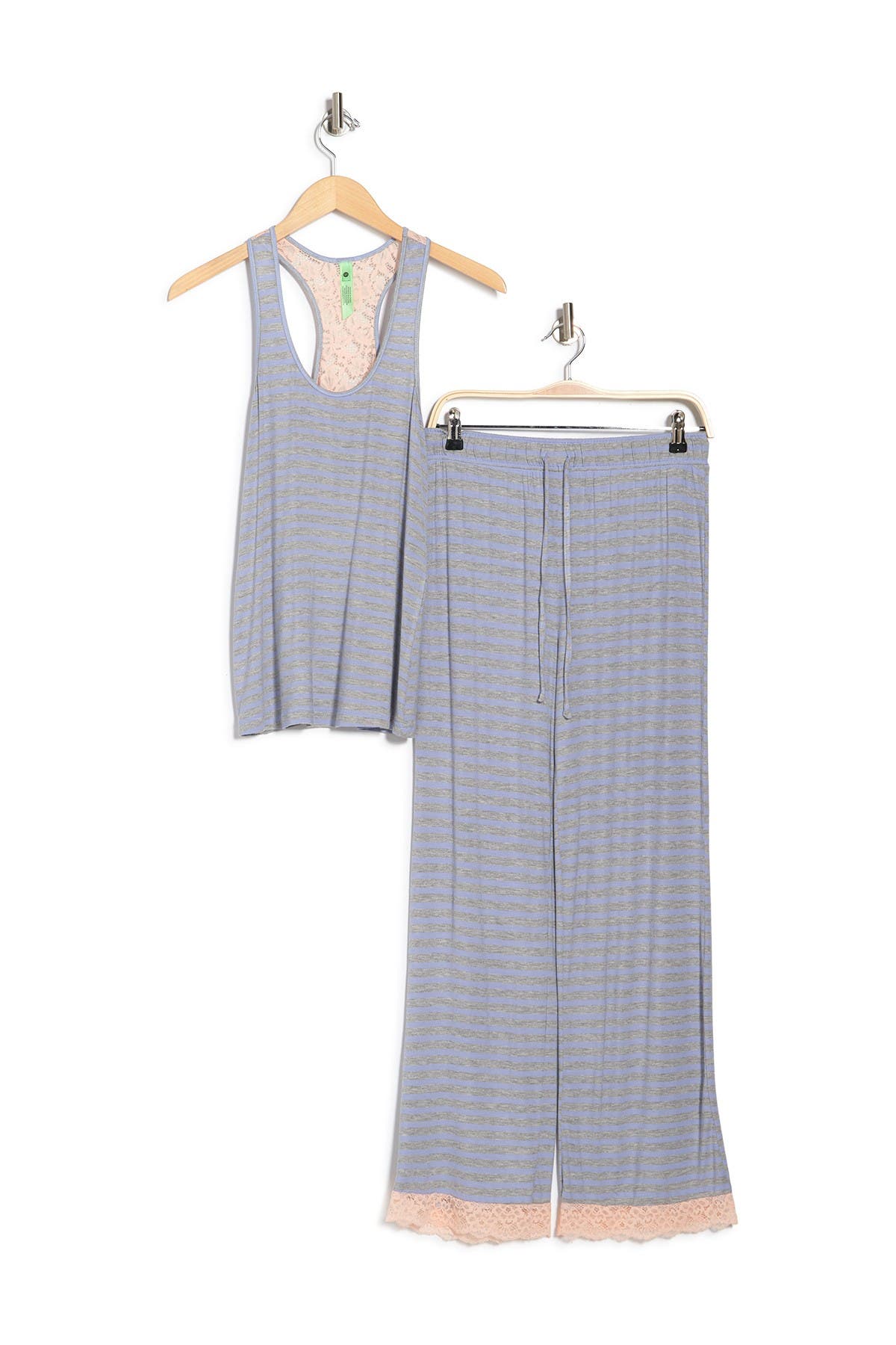 Honeydew Intimates Striped Lace Trim Tank & Pants 2-piece Pajama Set In Covestripe