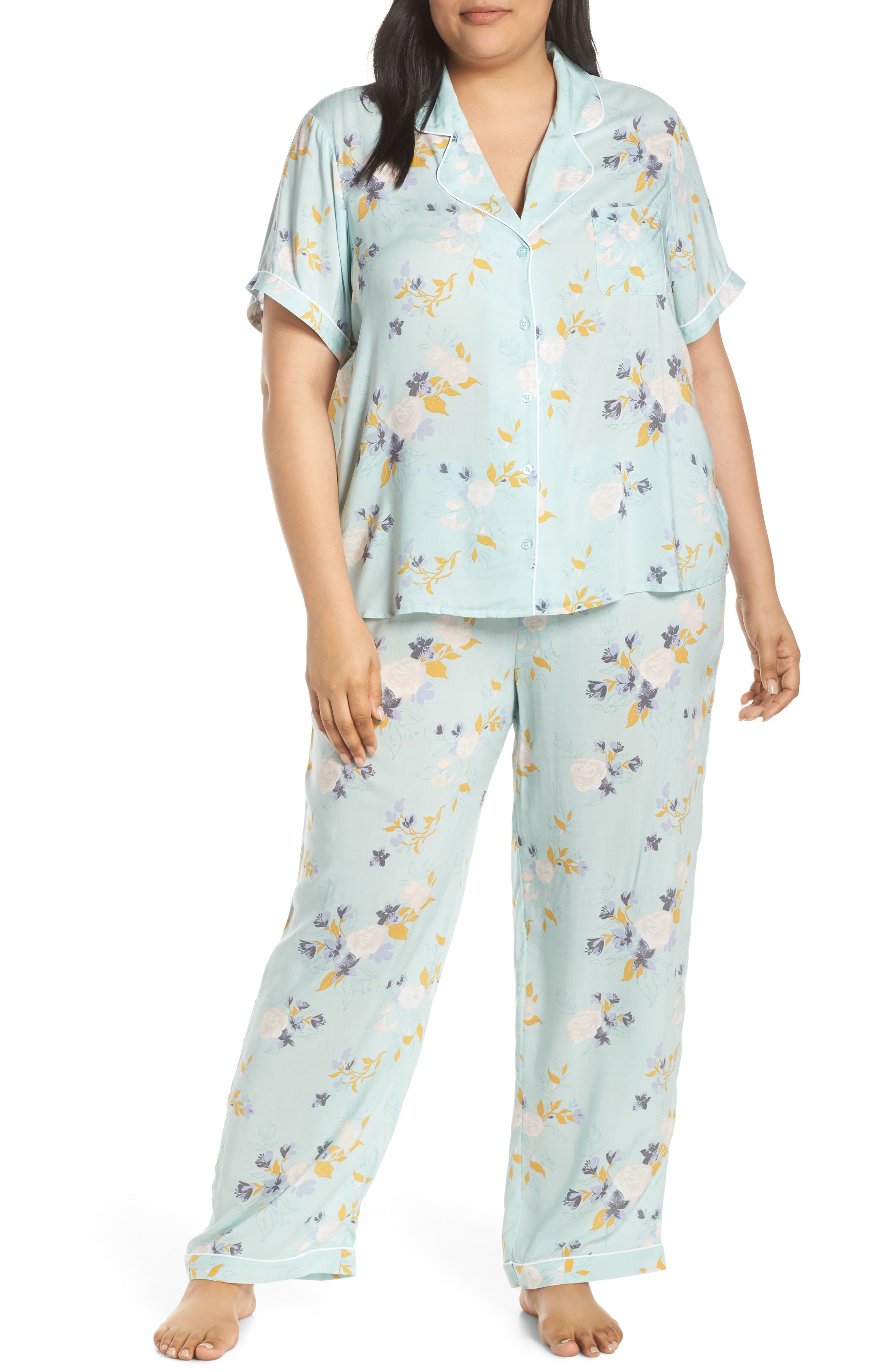 Plus Size Nordstrom Lingerie Sweet Dreams Pajamas, Blue/green
