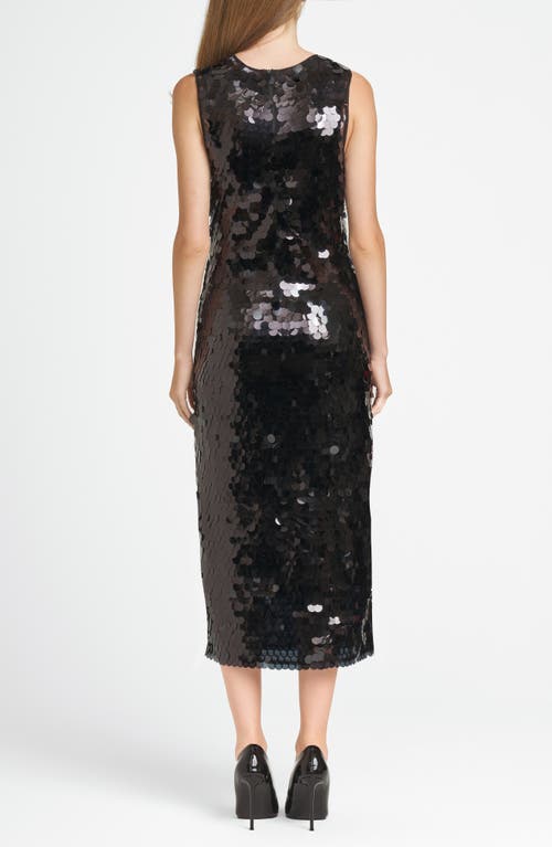 Shop Wayf X Chérie Madeleine Danse Sequin Sleeveless Midi Dress In Black