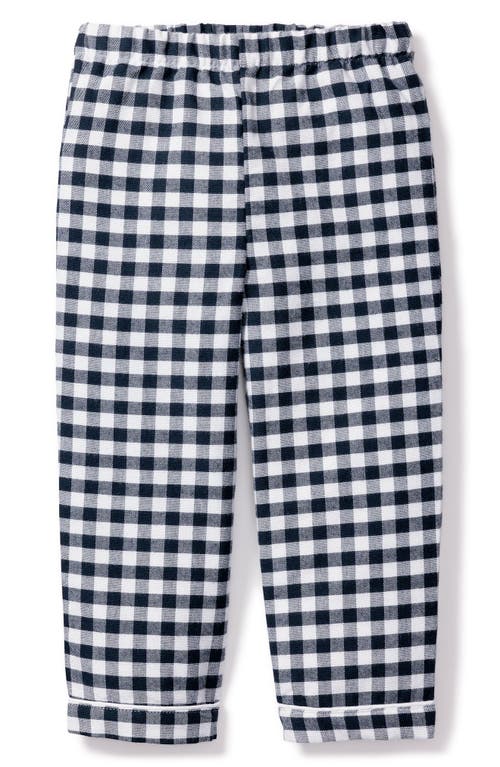 Petite Plume Kids' Gingham Cotton Blend Pajama Pants Navy at Nordstrom,
