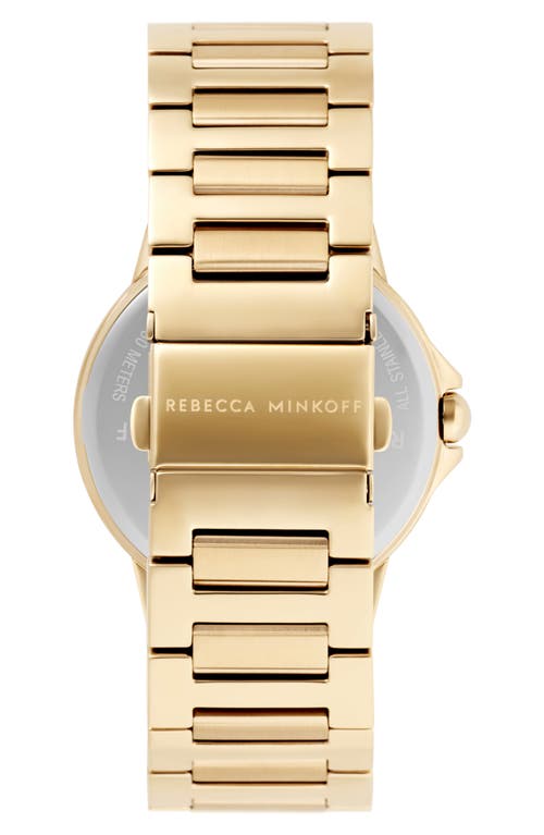 Shop Rebecca Minkoff Cali Bracelet Watch, 36mm In Gold/silver White/gold