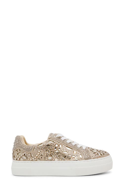 Shop Betsey Johnson Reily Sneaker In Light Gold