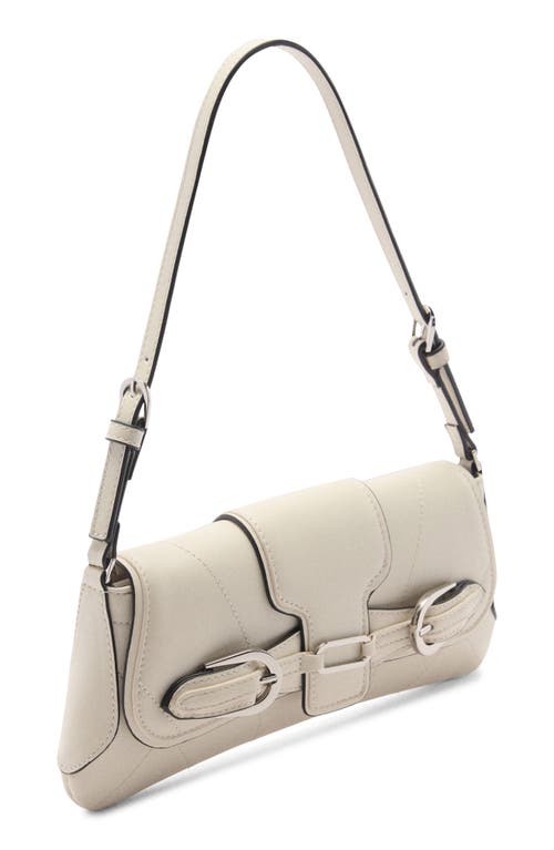 Shop Mango Faux Leather Shoulder Bag In Off White