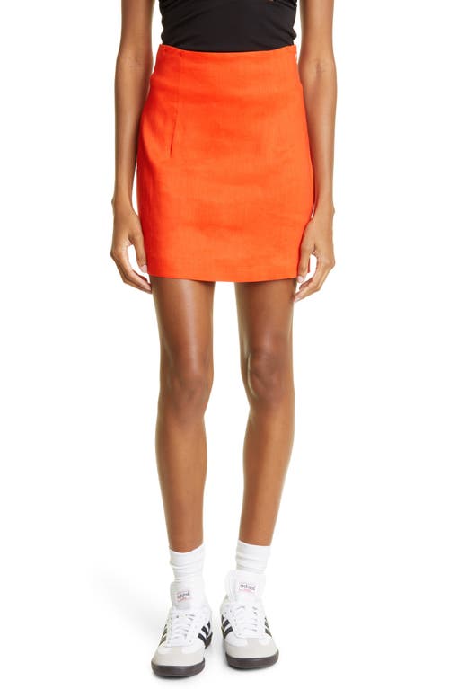 GAUGE81 Mani Linen Blend Skirt in Blood Orange