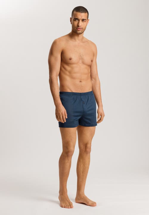 Hanro Men's Sporty Mercerized Cotton Boxers In Midnight Sky