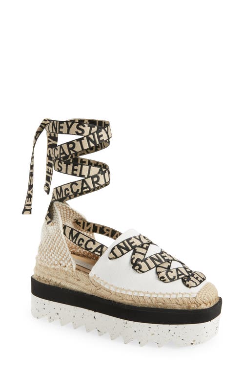 Shop Stella Mccartney Gaia Logo Strap Espadrille In Camelia/white