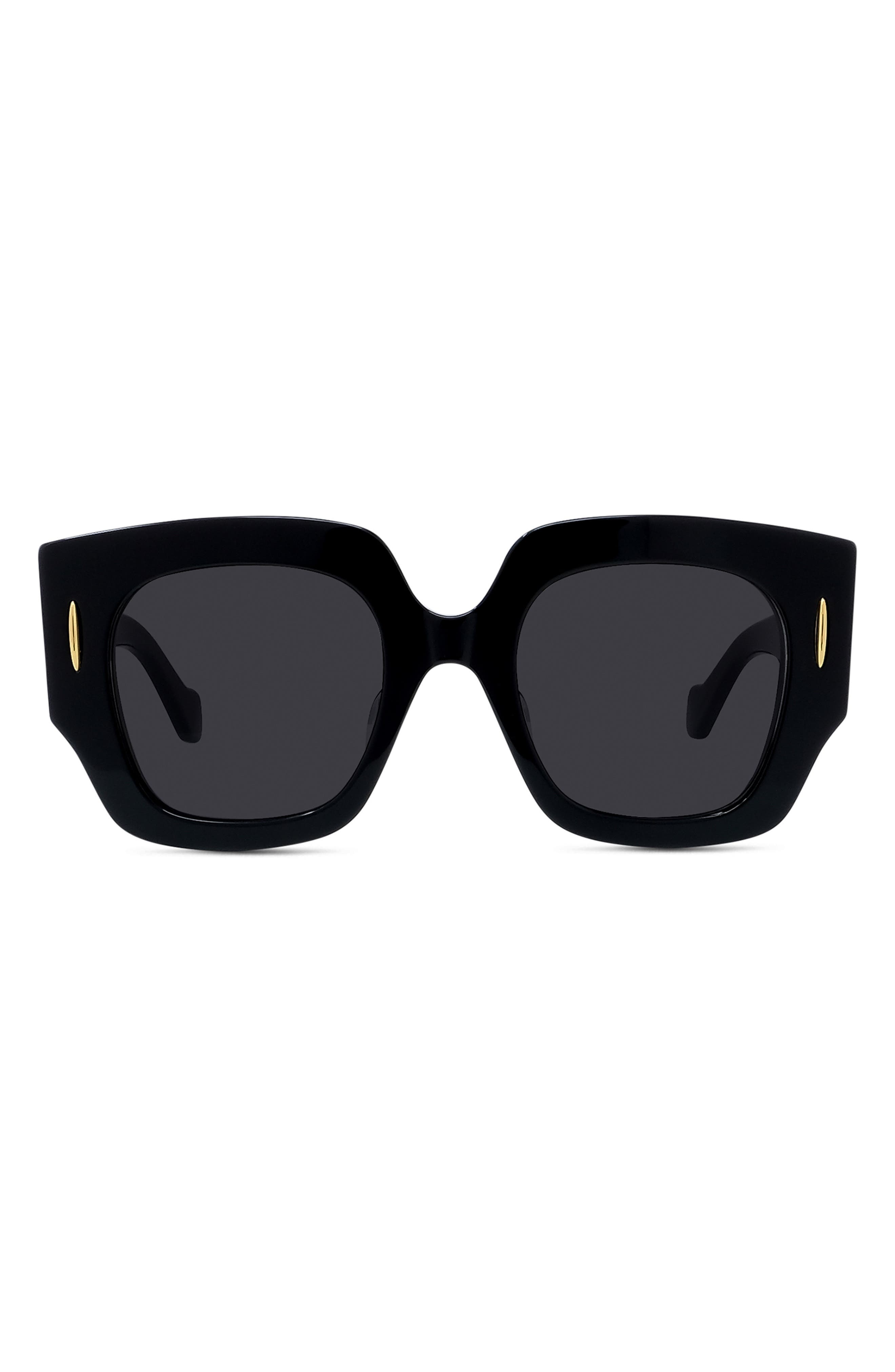Loewe Anagram 50mm Small Geometric Sunglasses In Black