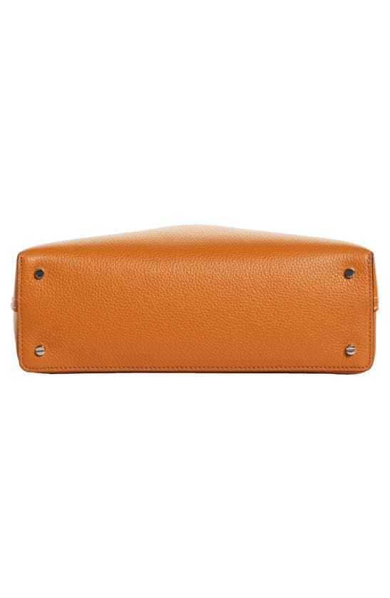 Totême Toteme T-lock Top Handle Leather Satchel In Tan Grain