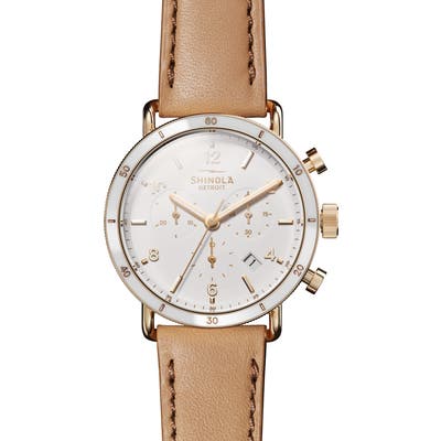 Shinola The Canfield Chrono Leather Strap Watch, 40Mm