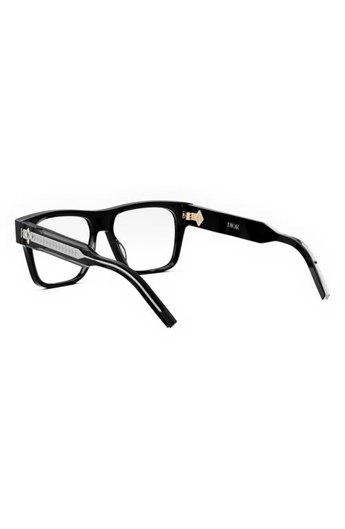Dior Cd Diamond 54mm Square Glasses In Black/crystal