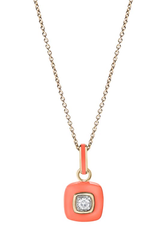 Shop Cast The Brilliant Diamond Pendant Necklace In Hot Peach