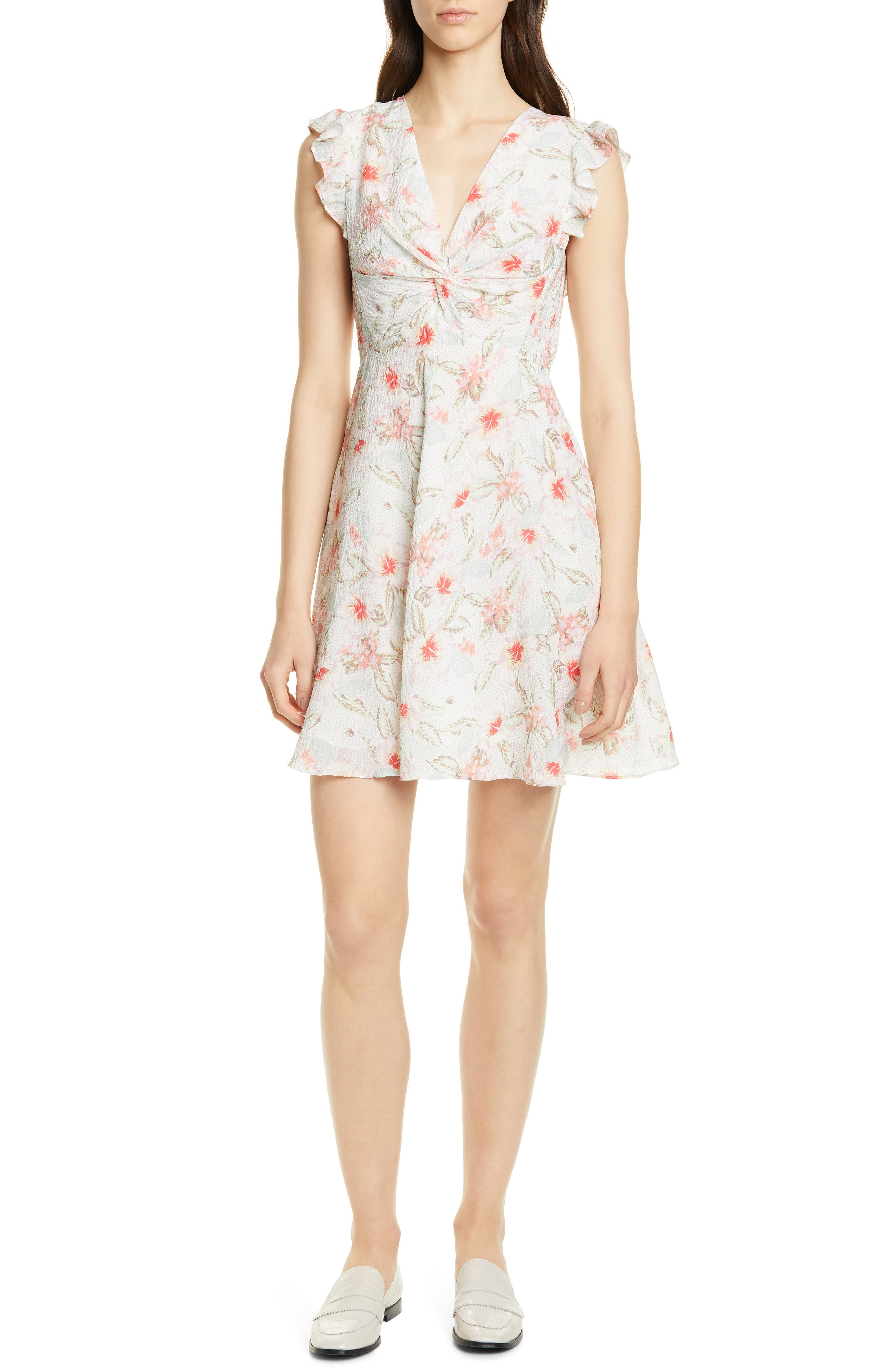 Rebecca Taylor Kamea Stretch Silk Dress, White