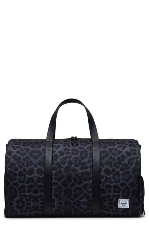 Mk Gdledy Checkered Travel Duffel Bag Weekend Overnight Luggage Shoulder Bag with Adjustable Strap for Men Women -M/Black, Adult Unisex, Size: 17.7