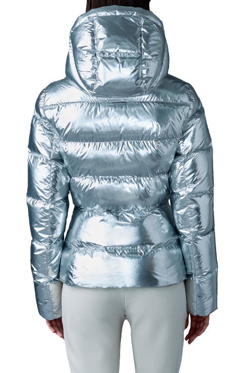 Mackage Madalyn Metallic Down Puffer Jacket With Hood In Silver