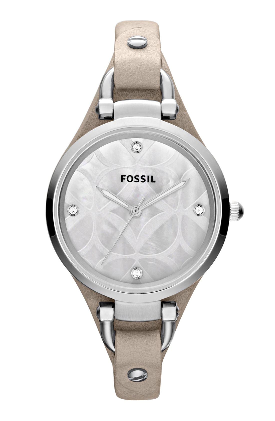 Fossil Leather Strap Watch, 32mm Nordstrom