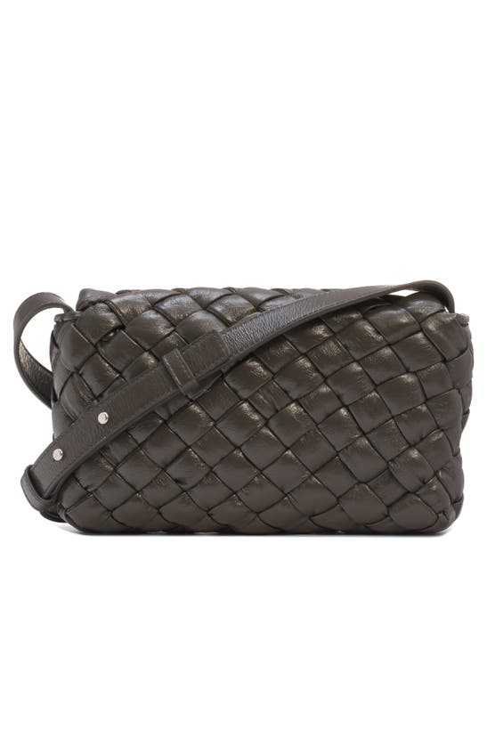 Bottega Veneta Men's Small Rumple Intreccio Leather Crossbody Bag In Light Graphite/ Silver