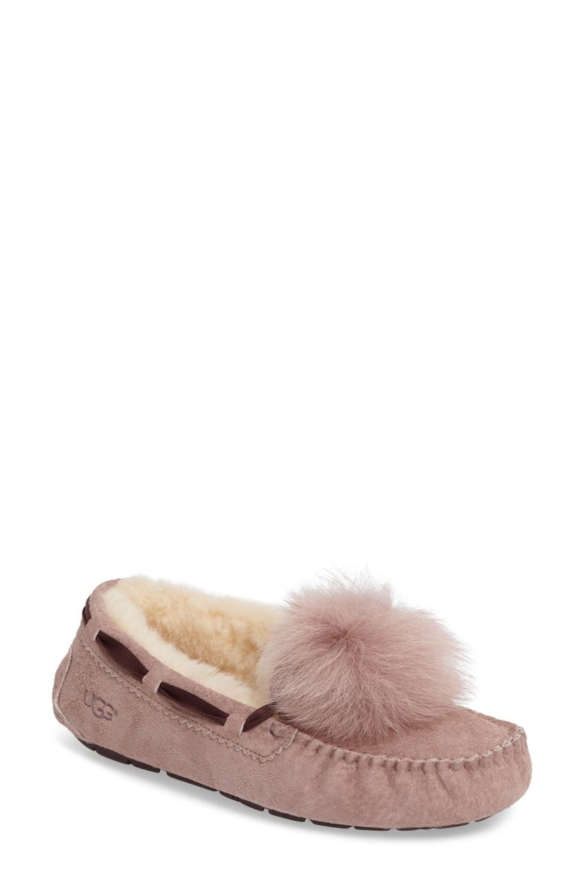 UGG Dakota Water Resistant Genuine Sheepskin Pompom Slipper