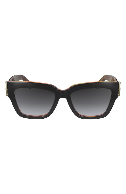 Longchamp 53mm Gradient Modified Rectangular Sunglasses In Black
