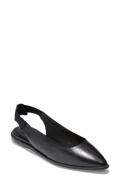 Cole Haan Zer?grand Slingback Flat In Black Leather