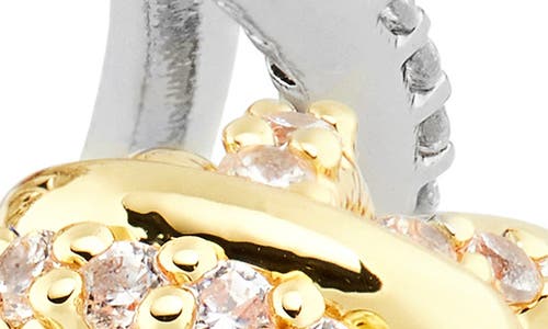 Covet Set Of Two Stackable Knot Ring Set In Gold Rhodium