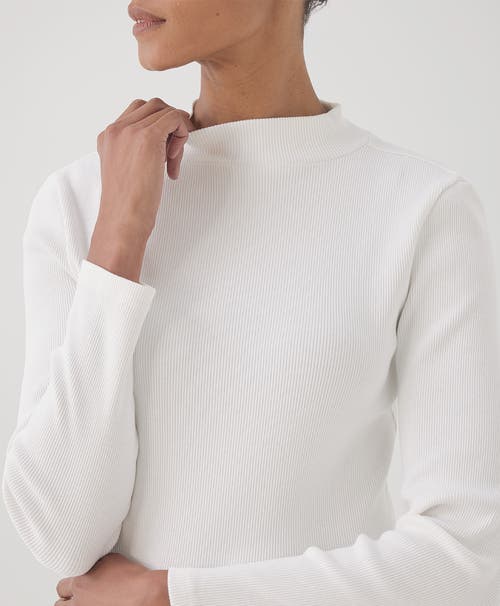 Shop Pact Organic Favorite Rib Mockneck Top In White