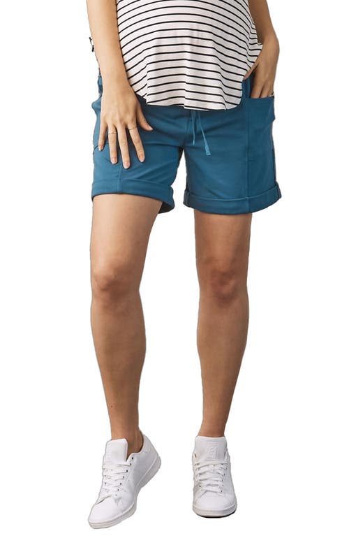 Cotton & Modal Maternity Shorts in Blue Moon