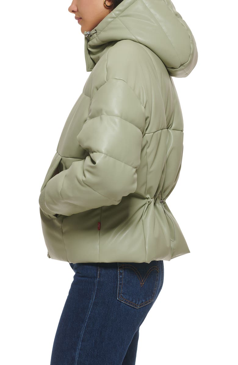 Levi's® Water Resistant Faux Leather Puffer Jacket | Nordstrom