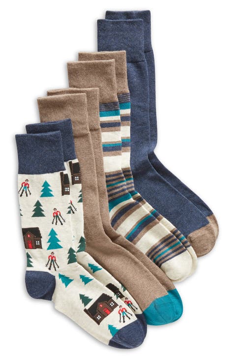 Monogram-motif socks in a mercerized cotton blend