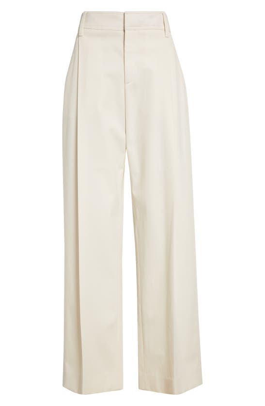 Shop Maria Mcmanus Pleat Front Stretch Wool Trousers In Ivory