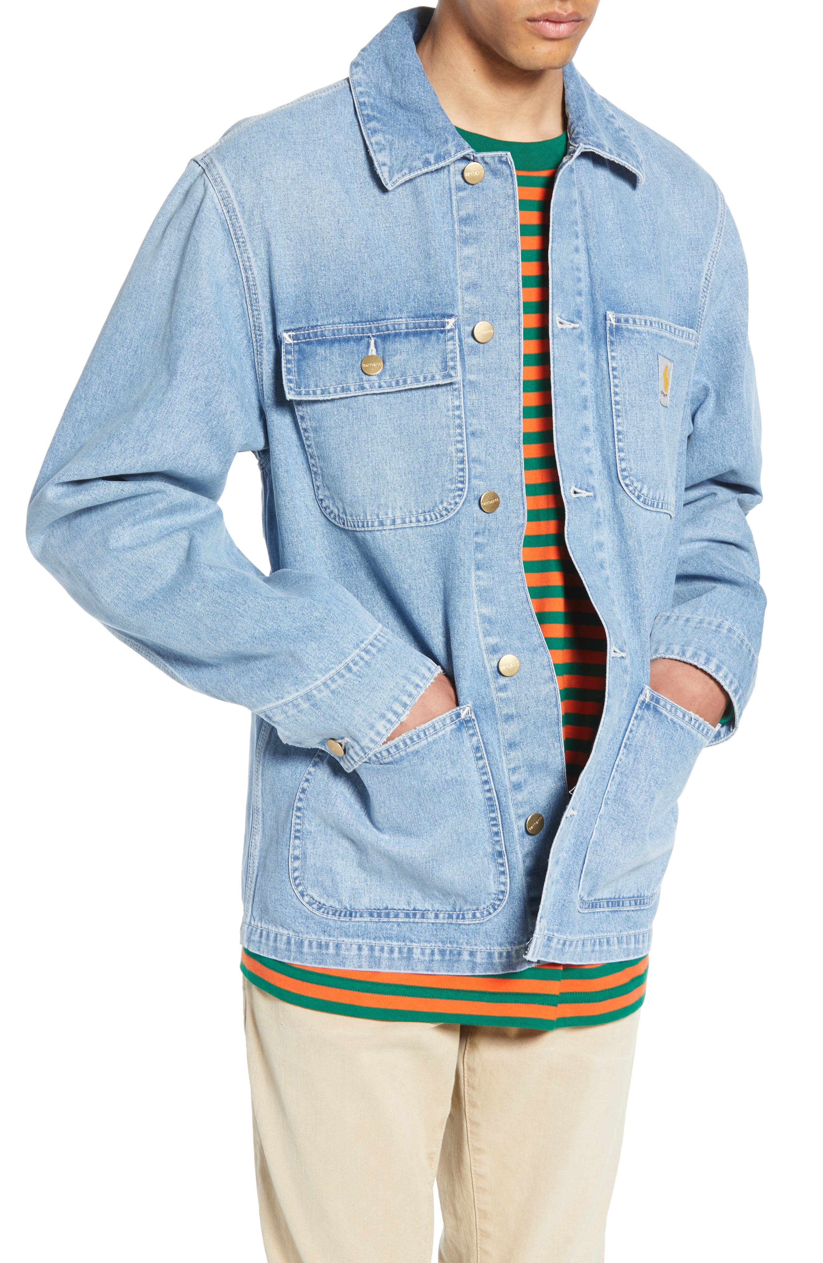 carhartt denim barn coat stonewashed