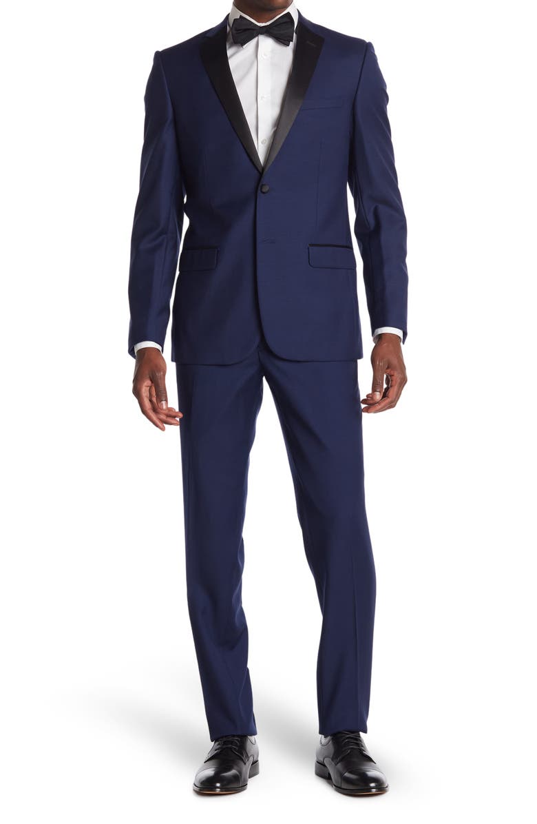 ZANETTI Sienna Slim Fit Notch Collar Tuxedo, Main, color, NEW BLUE
