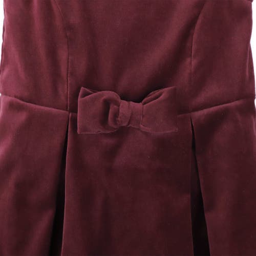 Hope & Henry Girls' Bow Front Jumper, Toddler In Wine Velvet