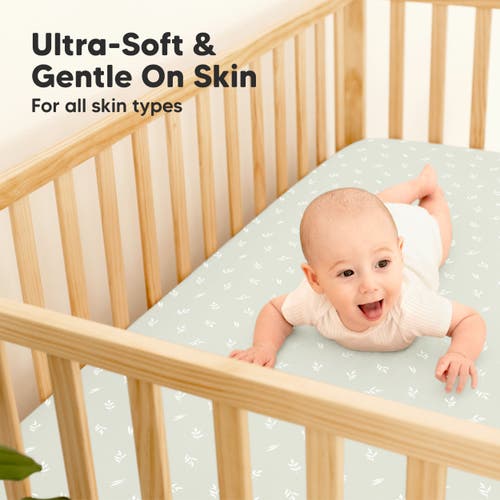 Keababies 2-pack Isla [protect+] Waterproof Crib Sheets In Herb