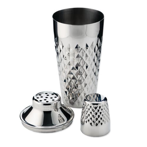 Viski Irving Faceted Cocktail Shaker In Silver