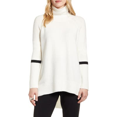Halogen High Low Oversize Wool Blend Sweater, Ivory