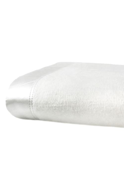 Melange Home Silk Charmeuse Border Throw Blanket In White