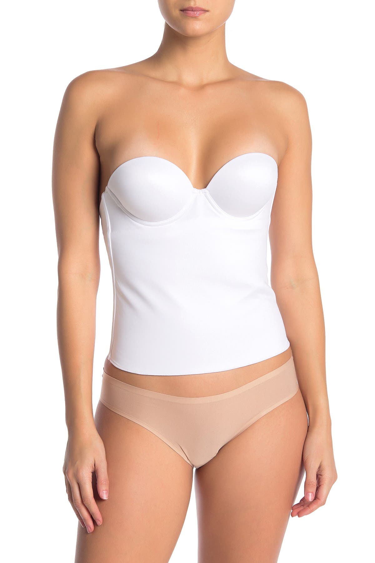 low cut strapless bustier