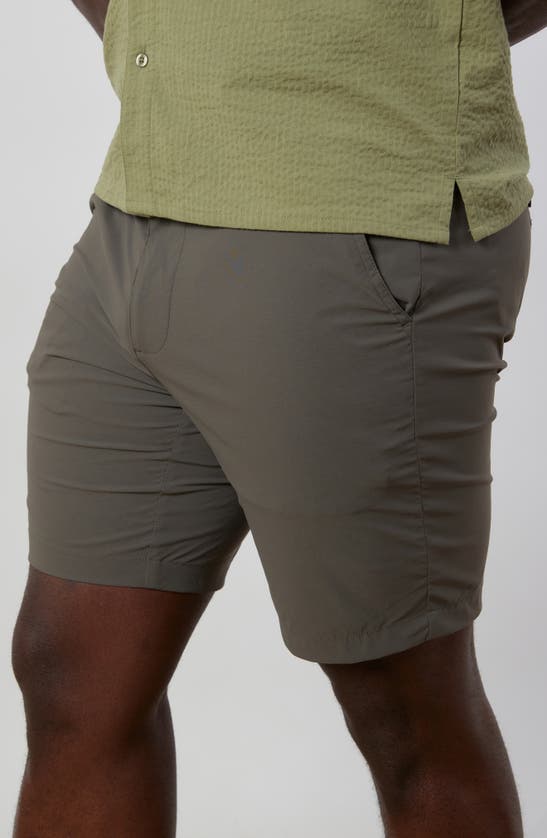 Shop Rainforest Voyager Stretch Shorts In Military Green
