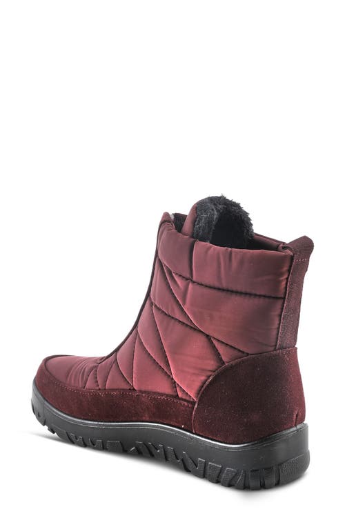 Flexus By Spring Step Lakeeffect Waterproof Faux Fur Lined Bootie In Burgundy