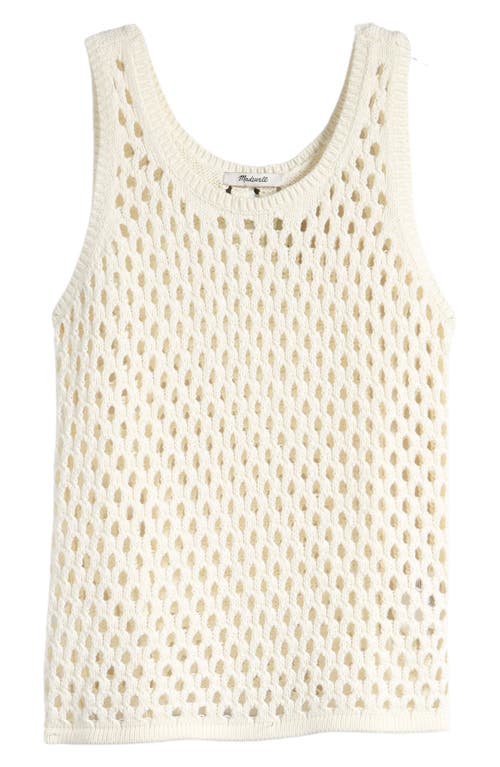 Shop Madewell Open Stitch Sweater Tank In Bright Ivory