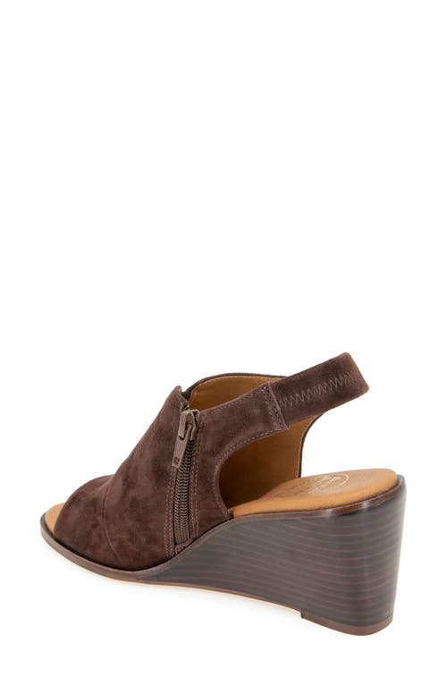 Shop Andre Assous André Assous Belinda Wedge Slingback Sandal In Cocoa Powder