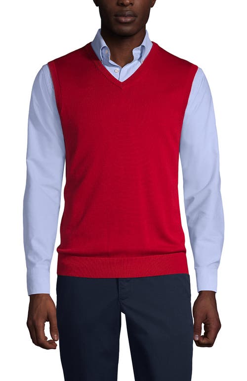 Lands' End School Uniform Cotton Modal Fine Gauge Sweater Vest In Red