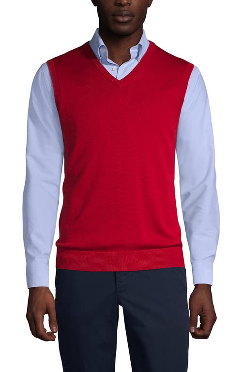 Shop Lands' End School Uniform  Cotton Modal Fine Gauge Sweater Vest In Red