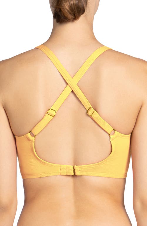 Shop Robin Piccone Amy Halter Bikini Top In Yolk