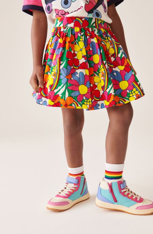 Shop Little Bird Kids' Floral Reversible Cotton Skirt In Pink