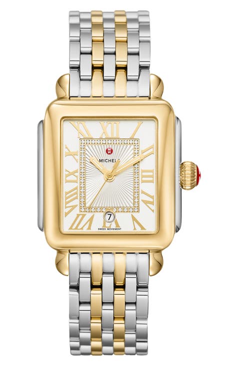Deco Madison Diamond Dial Bracelet Watch, 33mm