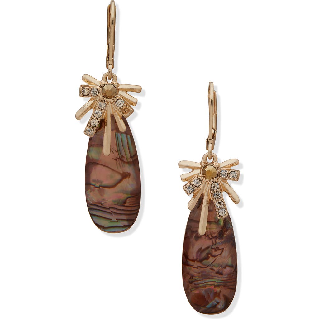 Lonna & Lilly Crystal Star Shell Drop Earrings In Brown