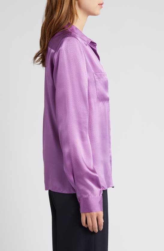 Shop Frame Pocket Silk Button-up Shirt In Orchid
